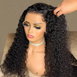 13x4 13x6 Lace Frontal Wigs Natural Remy Hair Kinky Curly Lace Wig Brazilian Human Hair Wigs For Women 180% Density Deep Wave