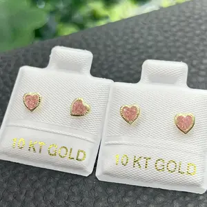 Kids Heart Stud Earrings Birth Stones for Girls Womens 4mm - Pink Black Green Purple Screw Back Earrings - Anniversary Birthday Gifts for Everyday Wear