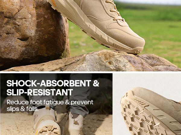 NORTIV 8 Men's Military Tactical Boot Lightweight Comfortable Boots for Work All Day Side Zipper Motorcycle Combat Hiking Boots 8 Inches