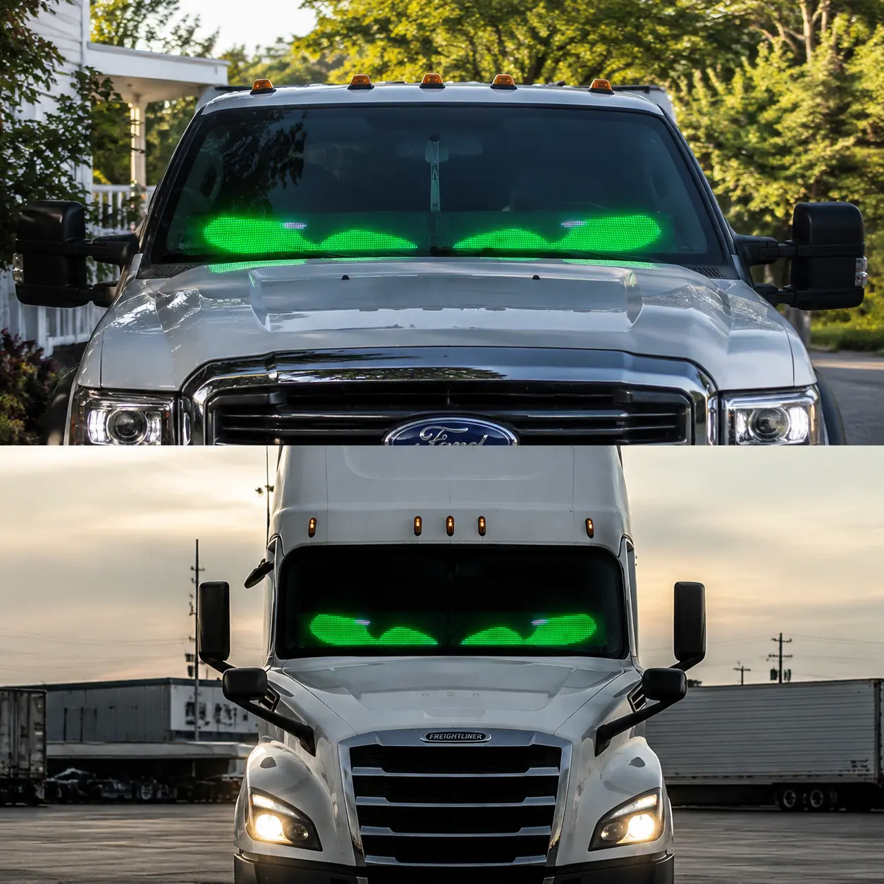 Nfutreon Demon Eyes 2-Piece LED Car Ambient Light Set, Programmable Bluetooth APP Control, Bold Neon Accent, Pre-made Animations, Custom Text Glow, Flexible Strip Fit, Windshield Decoration Lighting Assemblies & Components, Glowing Logo Decor, Ambient Car