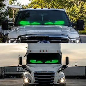 Nfutreon Demon Eyes 2-piece Set for Cars, Programmable Bluetooth APP Control, Black Friday, Pre-made Animations, Customizable Text, Glowing Logo Decorative LED Lights for Windshield Decoration, Igniting Driving Passion