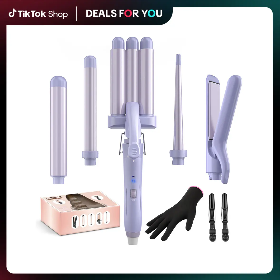 BESTOPE PRO 5-in-1 Curling Iron Set with 3 Tubes & Hair Straightening Clips Fast Heating Ceramic Coating for All Hair Types Dual Voltage Travel Friendly Rose Gold Diffuser Curler Rollers Multifunctional Styler Waver Crimper Daily Smooth Automatic