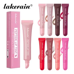 Hydrating Lip Tint, Moisturizing Lip Glaze with Peptides, Pigmented Lip Gloss Lip Balm, Long-Lasting Wear, Smudge-Proof & Sweat-Proof, Lightweight & Non-Sticky, Creates Dewy Glossy, 8 Shades for All Skin Tones