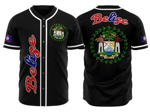 Belize Baseball Black Jersey, Unisex, Belizean, Belize