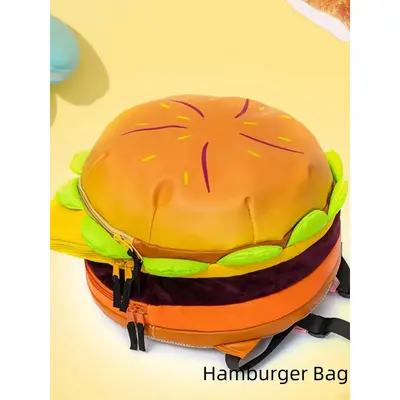 hamburger jansport backpack LELEBEAR Backpack, Cheeseburger with Adjustable Strap, Multi-Compartment Cheese Burger Backpack Daypack for Travel (Crossbody Bag) ensuring your device stays safe and secure Jansport Burger Backpack Jansport Hamburger