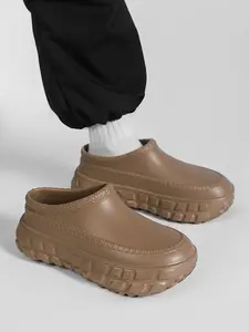 Men's All-Black Versatile Durable Slip-On Shoes, Practical Versatile Style, All-Black Monochromatic Color + Wear-Resistant Protective Material + Platform Design, Versatile & Durable , Ideal for Multi-Scene Wear & Work Environments, Casual Shoes