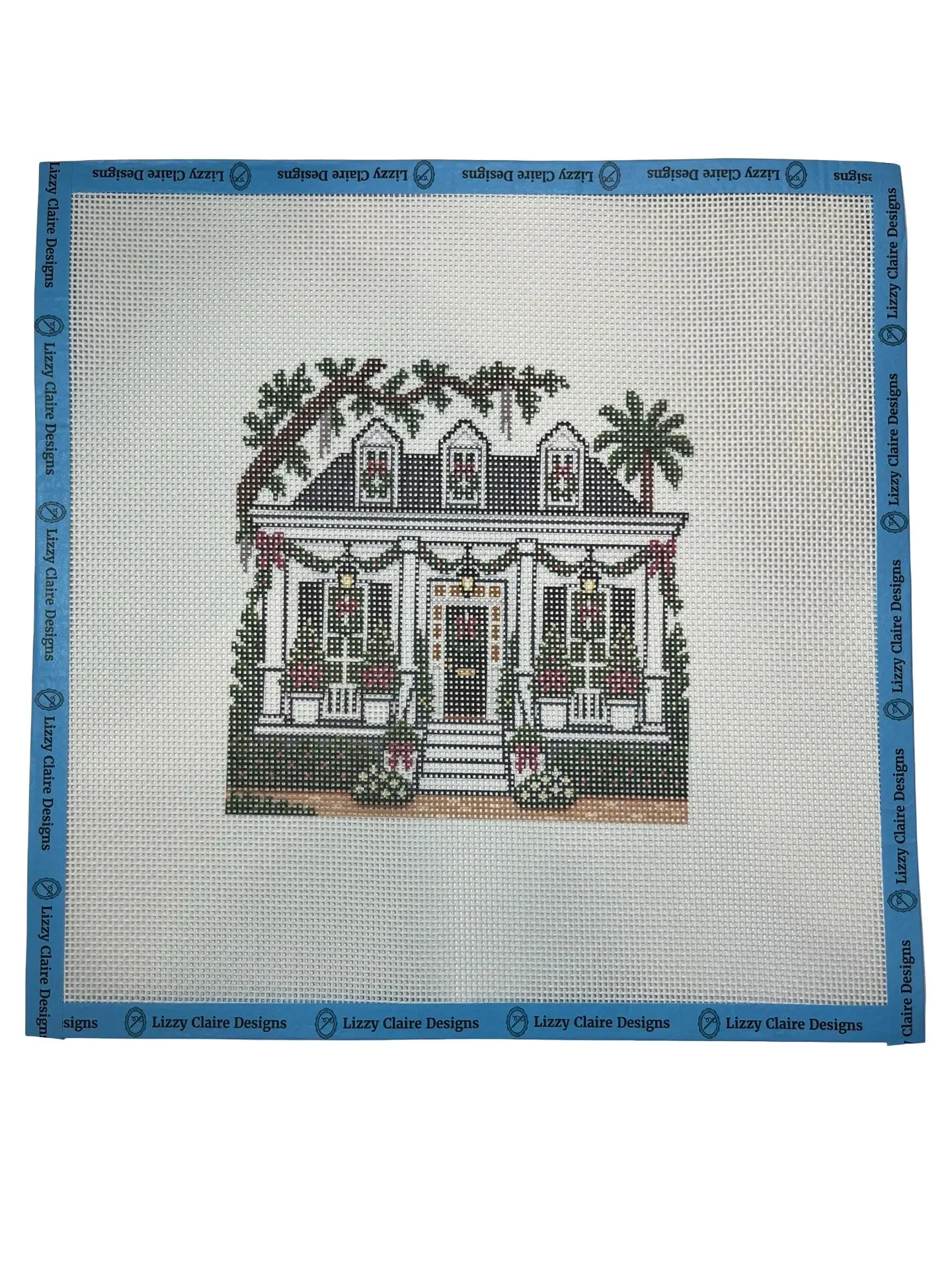 Lizzy Claire's Happy Neighborhood Low Country House - 13 mesh - 12 x 12 - Needlepoint Canvas