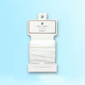 1"x15" Grosgrain Fabric Ribbon Whe/Gold - Sugar Paper™ + Target