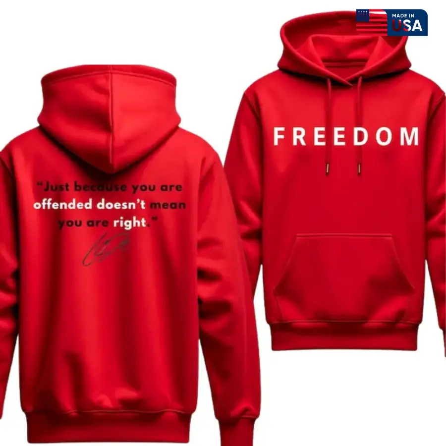 October 14th Red Hoodie, Free.d.om Tribute Shirt Honoring #Charlii.e Kirk, In October We Wear Red Birthday Hoodie, Wear Red on CJK Day, C.K. Memorial Hoodie