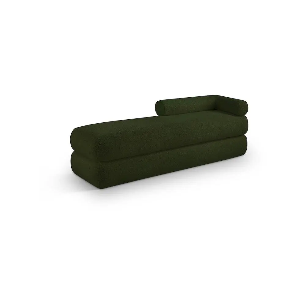 Kennedy Green Faux Shearling Teddy Fabric Bench