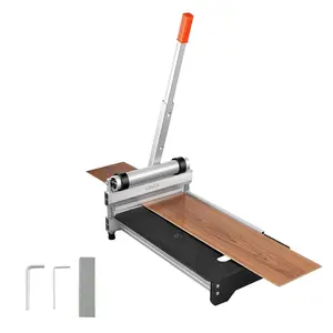 VEVOR 13 inch Vinyl Floor Cutter, 12mm Thick Laminate Flooring Cutter with 15/30/45 Adjustable Angle Settings, Flexible Wheels, Telescoping Handle, Certain Engineered Wood, LVT, VCT, SPC, LVP, WPC