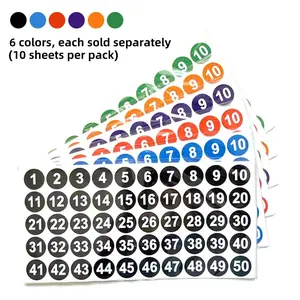 500 stickers/pack Waterproof Copper Paper Adhesive Number Stickers, Continuous Numbering, Ideal for Inventory Management, File Organization, School Office, Home Sorting