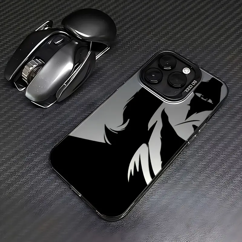 Simple color tone comedy black-faced clown image mysterious and cool design suitable for Phone Case for iPhone 16 15 14 13 12 11 Pro Max X XR XSMAX 8 7 Plus Anti-Fall Frosted Back Cover, shockproof phone case, ideal holiday gift for friends and family
