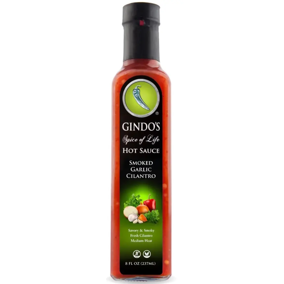 Smoked Garlic Cilantro Medium Hot Sauce Flavor Dip gourmet hot sauce