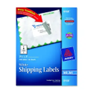 Avery Paper Rectangle Perforated Permanent Self-Adhesive Shipping Label