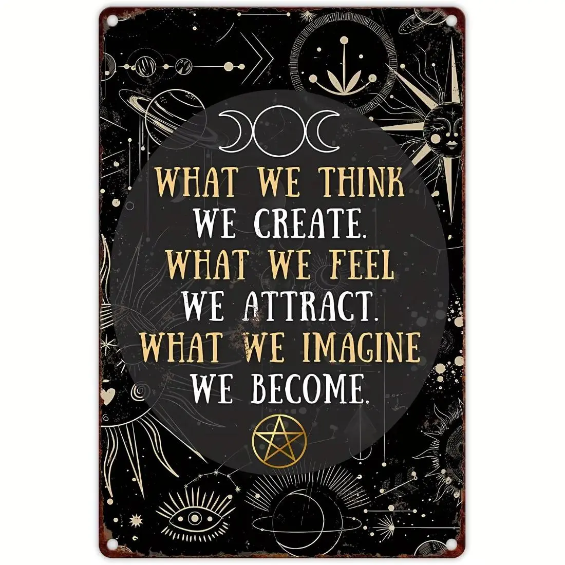 Vintage Wicca Pagan Aluminum Sign, Wall Art Sign, Decorative Wall Plaque, Wall Metal Plaque, Vintage Plaque Decor, Wall Decor for Home, Bar, Cafe & Garage, Garden Decoration Supplies