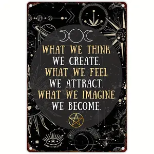 Vintage Wicca Pagan Aluminum Sign, Wall Art Sign, Wall Metal Plaque, Vintage Plaque Decor, Wall Decor for Home, Bar, Cafe & Garage, Garden Decoration Supplies