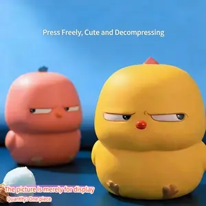 Stress Relief Chicken Plush Toy, Slow Bounce Decompression Toy, Chick Cartoon Desktop Doll, Fun and Relaxing Stress Ball