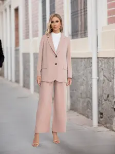 RED MARINE Plus Size Women's Tailored Wide Leg Trousers - Essential Classic Suit Pants for Comfort and Style