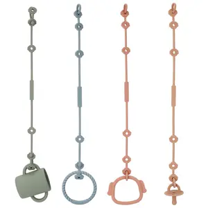 X-SRT38 Toy Safety Straps,  Silicone Adjustable Baby Pacifier Teether Straps, 4pcs Toddler Toy Bottle Harness Straps for Strollers, High Chair, Cribs, Bags, BPA Free, Multi Colors