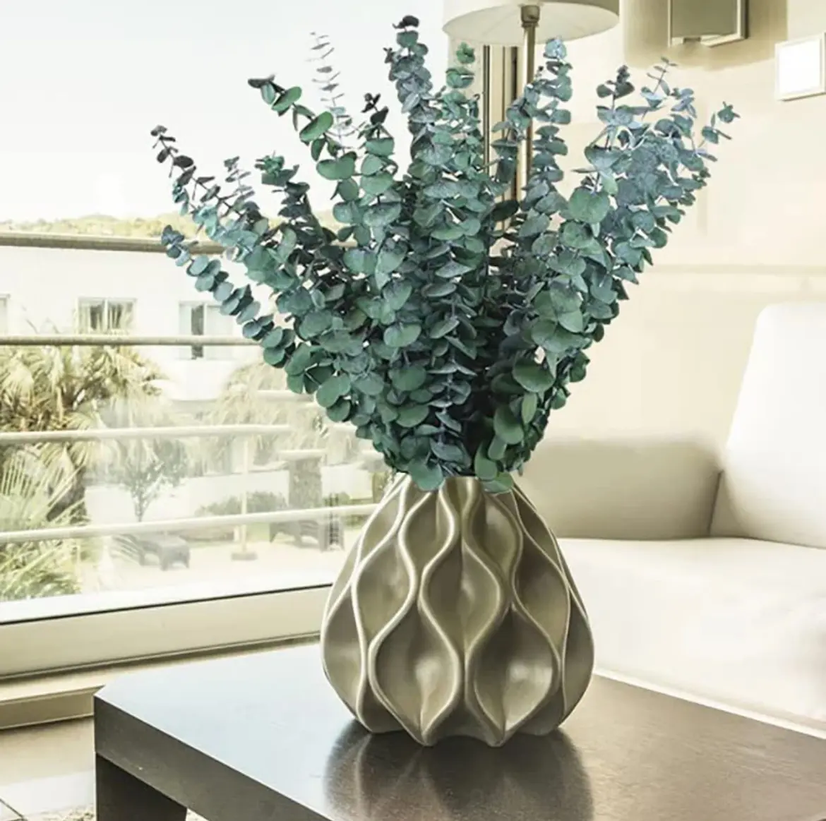 24 evergreen eucalyptus stems, eucalyptus leaf plants, eucalyptus branches, 17 inch evergreen eucalyptus stem bundles for home, office, wedding center, flower bouquets, and farmhouse decoration Decorative Fruit Ornaments
