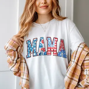 Comfort Color American Mama T-shirt, Retro Mama America Tee, Mama T-Shirt, 4th of July T-Shirt, Patriotic Mama, Retro USA Shirt, USA Shirt - AMBER