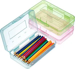 Mr.Pen Plastic Pencil Case Box,  Pack, Large Crayon Mar Pen Organizer, Plastic Bead Organizing Container with SnapTight Lids, Clear Craft Storage Boxes, School Supplies