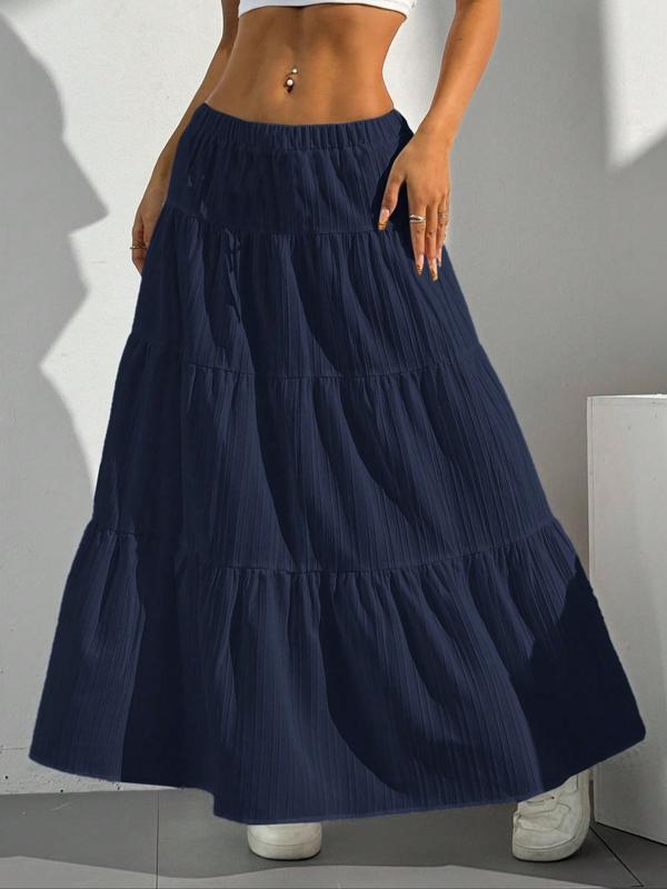 Women'S Casual White Pleated Maxi Skirt with Tie Waist - Loose, Flowy Design for Spring and Summer, Spring Casual Wear | Pleated Skirt | Wide Leg Skirt