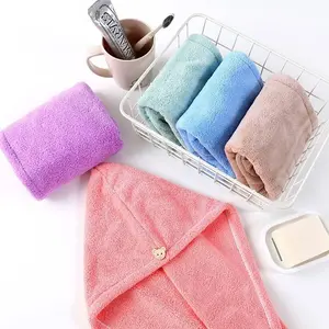 5PCS Microfiber Hair Towel Wrap for Women Super Absorbent & Quick Dry Hair Drying Towels with Button, Hair Turbans for Curly Hair Long & Short Hair