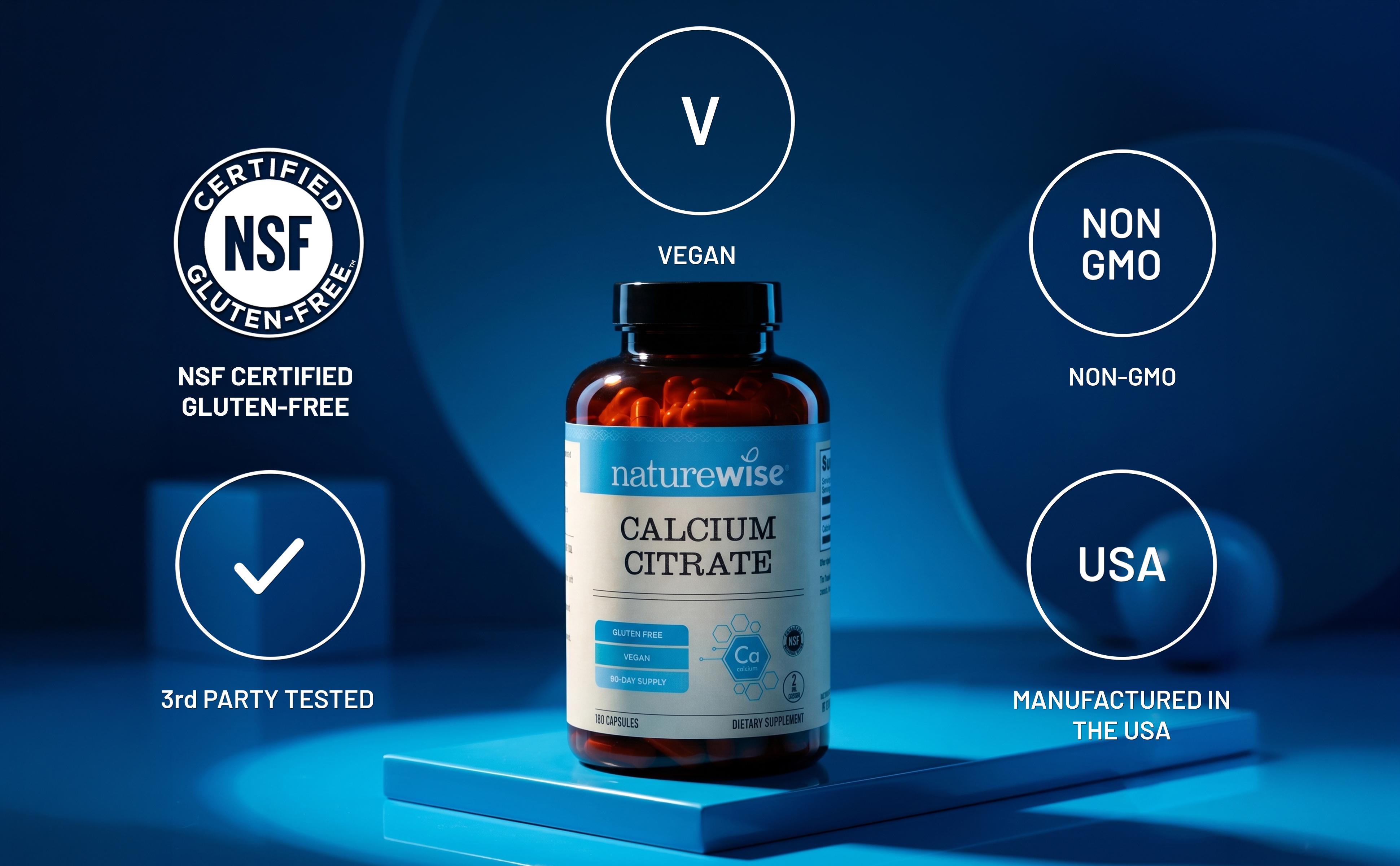NatureWise Calcium Citrate 300mg Capsules - Supplement for Bone Health - Easy to Digest & Well-Absorb - Vegan, Non-GMO, Gluten-Free - USA Manufactured NatureWise Calcium Citrate 300mg Capsules - Supplement for Bone Health - Easy to Digest & Well-Absorb - Vegan, Non-GMO, Gluten-Free - USA Manufactured