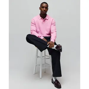 MENS ROMAN LONG SLEEVE KNIT POLO - MT0100153