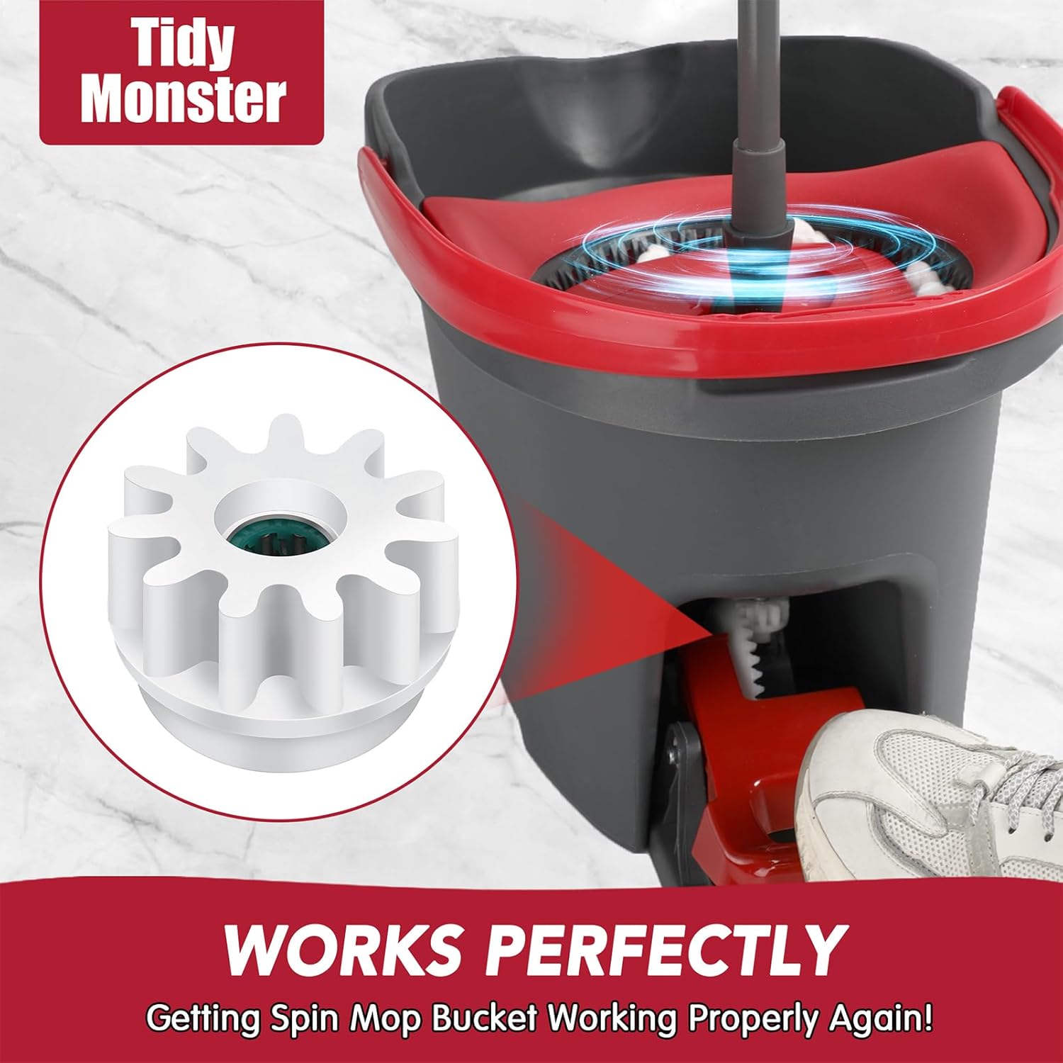 Pedal Bearing Replacement for OCedar Mop Bucket - Easy Fix for O-Cedar Easywring Bucket System. 2 Pack One Way Clutch Gear Sprockets Repair Compatible with 90% Rotation Mop Bucket on The Market. Pedal Bearing Replacement for OCedar Mop Bucket - Easy Fix for O-Cedar Easywring Bucket System. 2 Pack One Way Clutch Gear Sprockets Repair Compatible with 90% Rotation Mop Bucket on The Market.