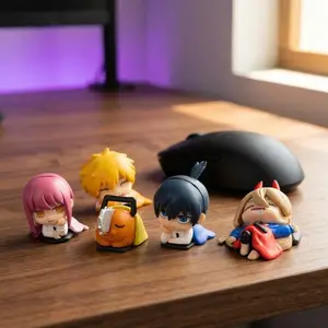Chainsaw Man Power Figure Anime Cute Aki Denji Makima Sleeping Decoration Action Figurine Sculpture Desk Accessories Toy Gift