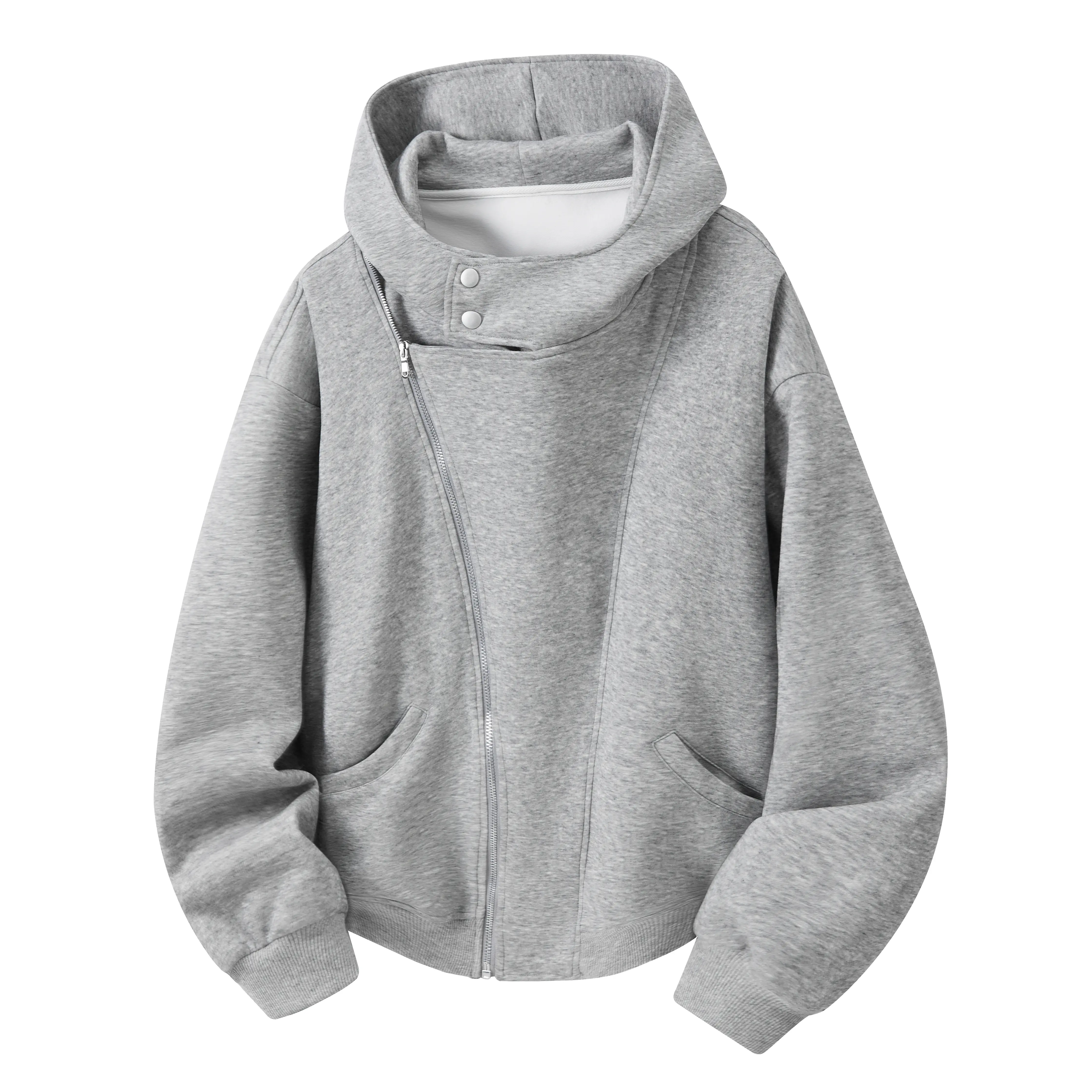 【最安値】Simple Project Hooded Sweater 2026 new oblique zipper hooded sweater design stand-up collar