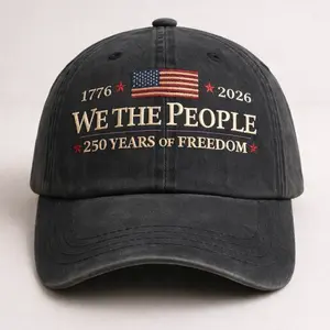 [Made-to-Order] We The People 250 Years of Freedom Cap – Patriotic Washed Vintage Baseball Hat, Celebrate 1776–2026 Independence & Freedom
