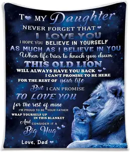 to My Daughter Blanket from Dad, Daughter Gifts from Dad, Birthday Gifts for Daughter, Daughter Graduation Wedding Christmas Idea Gifts, Dad to Daughter Throw Blanket