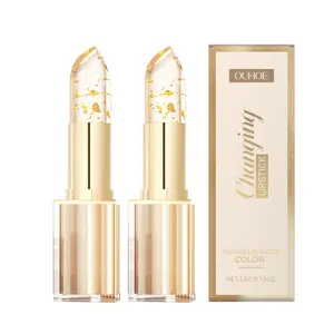 Color Changing Lip stick, Transferproof Color Changing Lipstick, Gold Crystal Color Changing Lipstick, Long Lasting 24 Hours Moisturizing Glossy Shine Lip Gloss