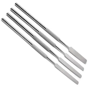 Dental Cement Mixing Spatulas Single Ended Lab Wax Modeling Stainless Steel 4 Pcs Instruments
