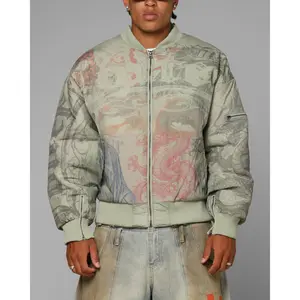 Loiter Spray Bomber Jacket Khaki