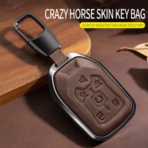 For Chevrolet Key Fob Cover Leather Car Suburban Tahoe 2015 2016 2017 2018 2019 2020 GMC Yukon Key Case Truck Accessories Replacement Car Key Protector Key Fob Shell