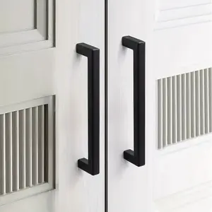 8pcs Modern Metal Drawer Handles with Elegant L-Shaped Design, & Silver Color Pulls for Cabinets & Dressers, Durable Aluminum Furniture Handles, Door Hardware