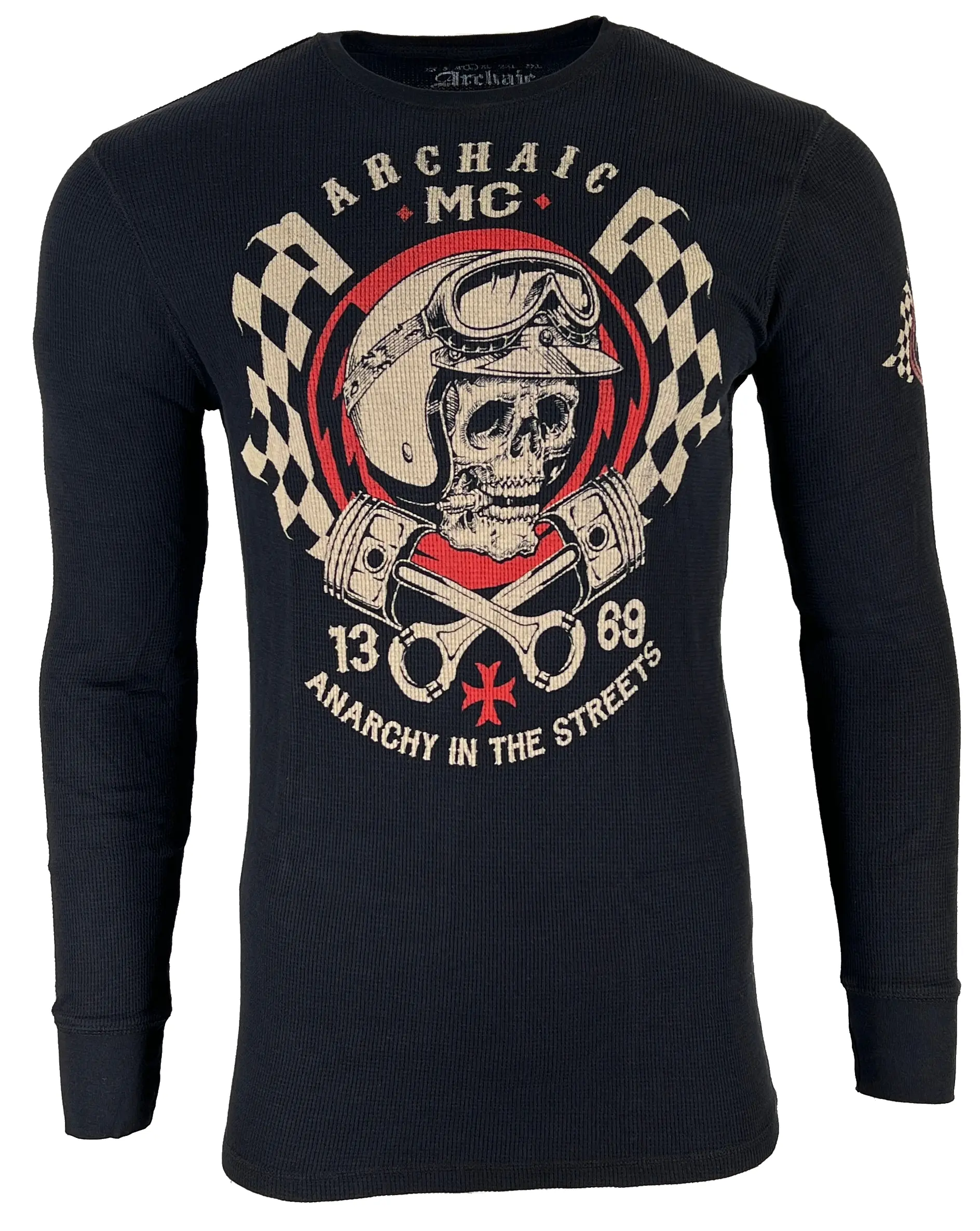 ARCHAIC Men's Fuel Injector Graphic Long Sleeve Thermal Tops - 100% Cotton Crew Neck, Designed in USA, Menswear
