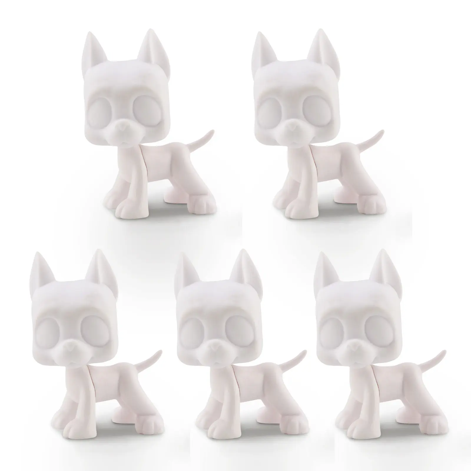 5 Pcs Lightweight White Mold Blank Bases for Mini Pet Shop Animals Figurines, Great Dane Handmade DIY Paint Craft Supplies, Gift & Decor for Pet Design Enthusiasts