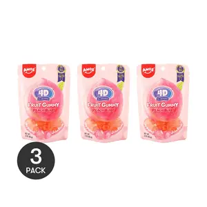 Amos Sweets 4D Juicy Peach Fruit Gummies - 85g | Deliciously Chewy Candy Treats
