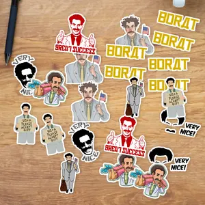 Stickers Pack 20 Pcs Borat Bottle Colorful  Bike Guitar Laptop Aesthetic Luggage Water Vinyl Skateboard Bumper Car Waterproof