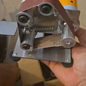 37PCS 3-in-1 Mini Belt Sander - Multi-style. 15° belt sanding, electric desktop, 7 adjustable speeds for buffing/polishing. For DIY metal/wood crafts, tools & polishing. With kit.