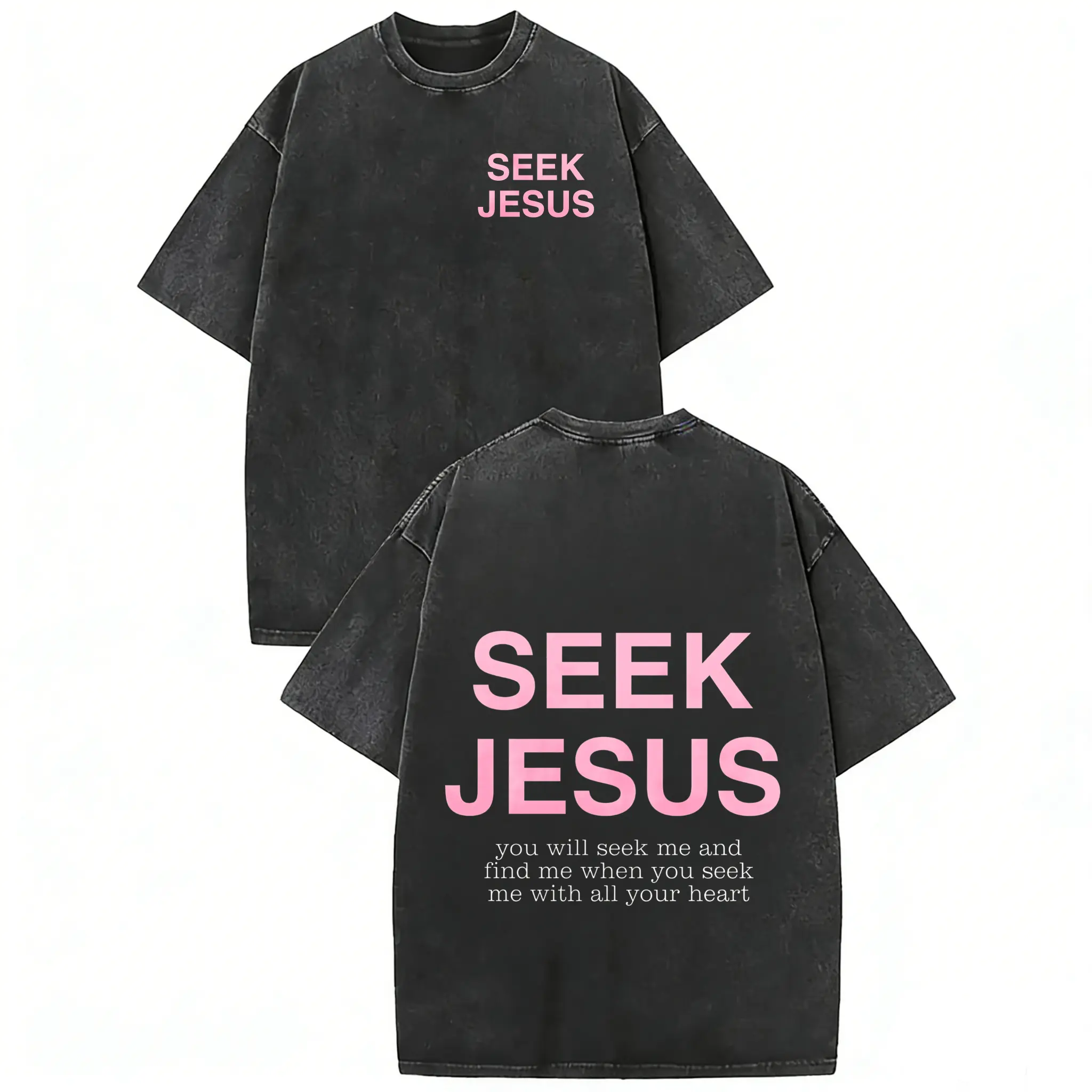 Women's Soft Short-Sleeve Fitted Round Neck Christian Cotton Printed T-Shirt - Double-Sided Washed Fabric, Vintage Jesus Graphic, Gym & Everyday Casual Streetwear Top