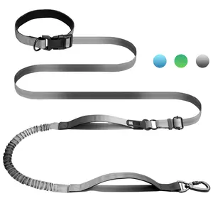 Hands Free Dog Leash for Medium Large Dogs Heavy Duty, No Pull Bungee Dog Running Waist Leash for Walking Training with Car Seatbelt