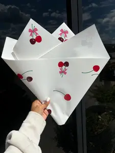 White Cherry 20 Sheets Waterproof Wrapping 58cm x 58cm Elegant Gift Box Set for Birthday & Anniversary Party Gifts