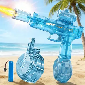 Automatic Squirt Gun Fully Auto Water Blaster, Electric Water Gun With Light Up, Ultra-long Range, Large-capacity Drum, Summer Outdoor Swimming Pool Water Toy, Ideal Summer Party Games & Activities Gift orbeez outdoorfun